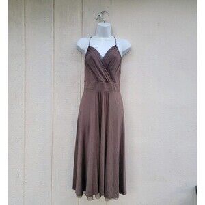 Theory strappy brown midi dress Wmns Sz Small 90's  y2k